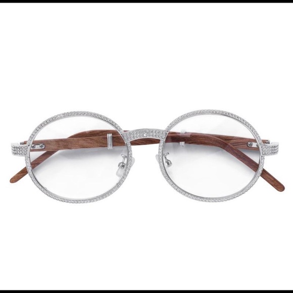 Iced Out Buffalo Horn Buffs Vintage Glasses New - Picture 3 of 4